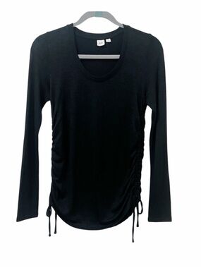 Gap Sweater Women Size X- Small True Black Softspun Lace Up Sides